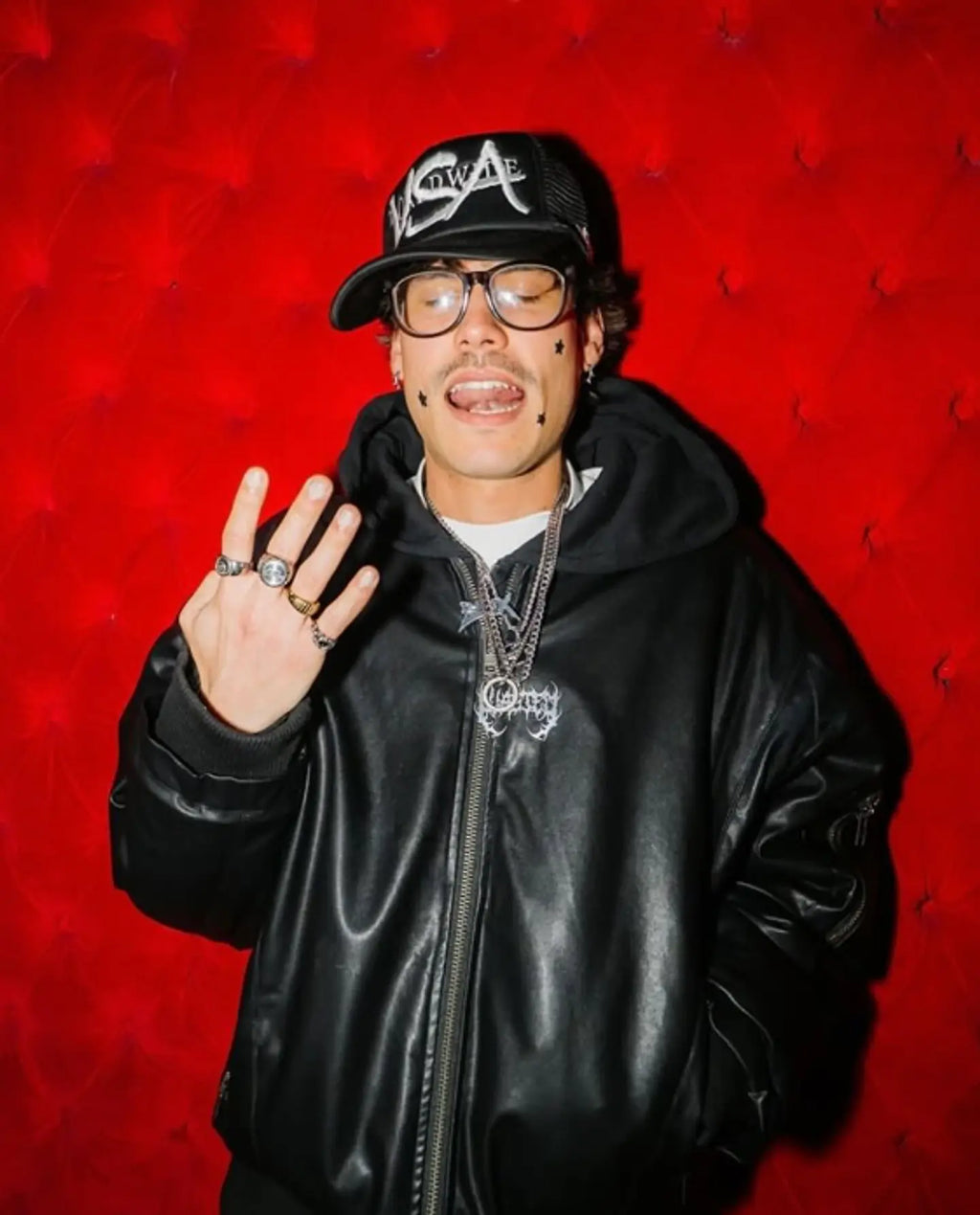VSA Black Trasher Leather Cap