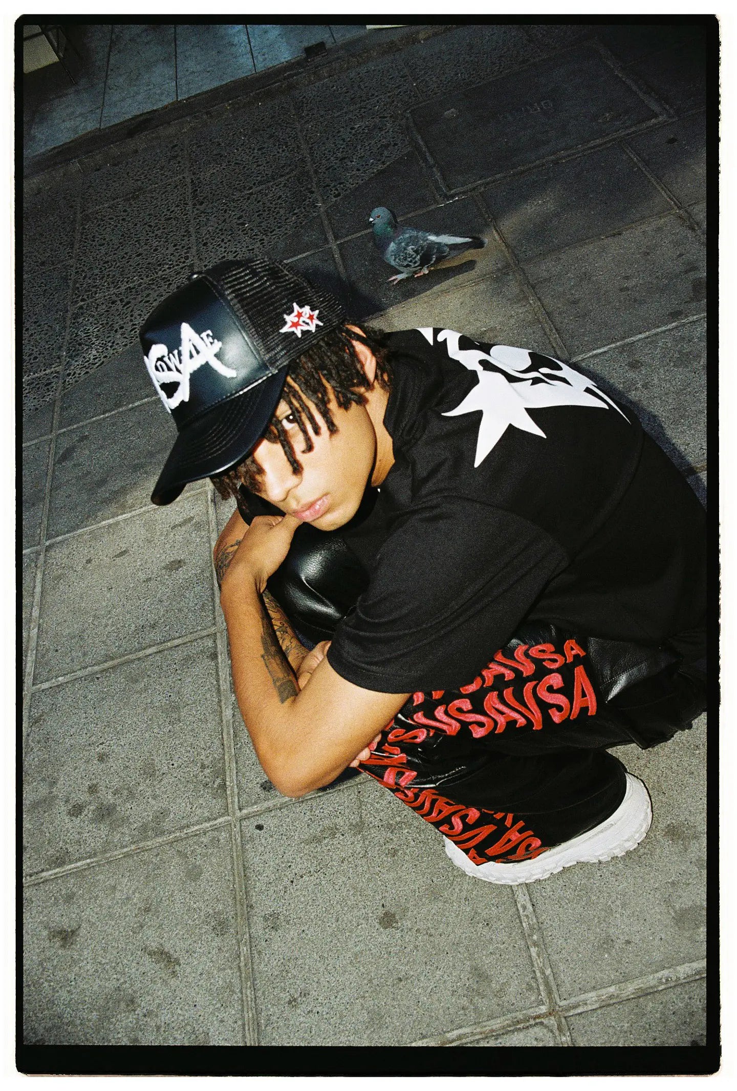 VSA Black Trasher Leather Cap